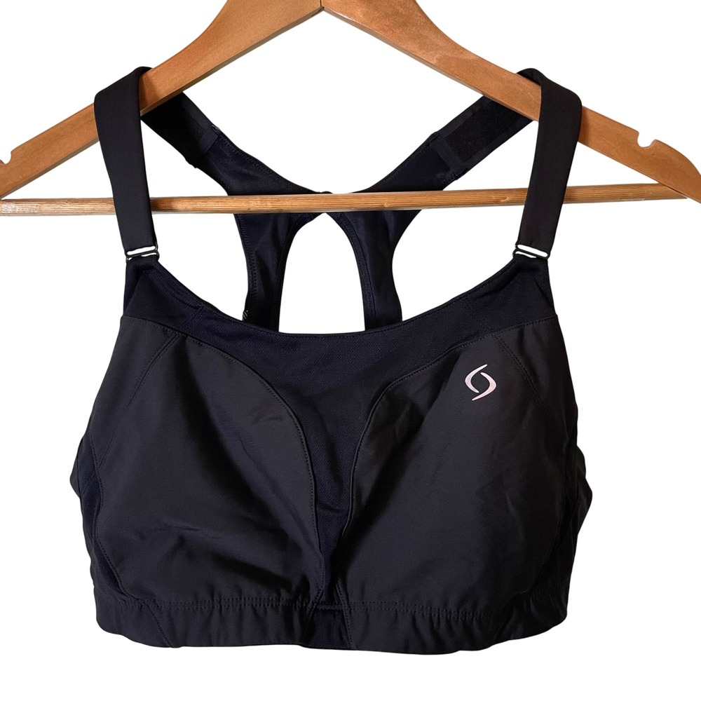 Moving Comfort Endurance Racer Sports Bra Black 36D High Impact 350046